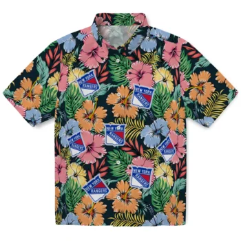 new york rangers brilliant hibiscus garden hawaiian shirts best selling