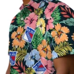 New York Rangers Hawaiian Shirt – Brilliant Hibiscus Garden