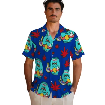 new york rangers bong smile blue hawaiian shirts fashion forward