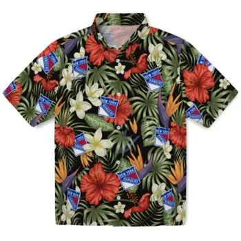 new york rangers hibiscus bird hawaiian shirts best selling