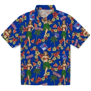 new york rangers hawaiian girls design blue hawaiian shirts best selling