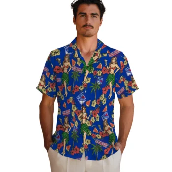 new york rangers hawaiian girls design blue hawaiian shirts fashion forward