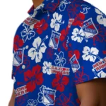 New York Rangers Hawaiian Shirt – Hibiscus Flower Design
