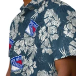 New York Rangers Hawaiian Shirt – Hibiscus Flowers