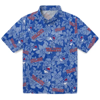 new york rangers hibiscus oasis blue hawaiian shirts best selling