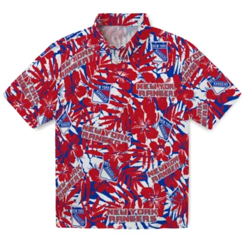 new york rangers hibiscus overlay hawaiian shirts best selling