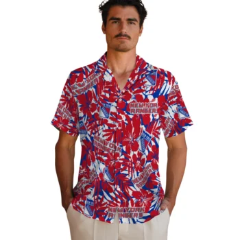 new york rangers hibiscus overlay hawaiian shirts fashion forward