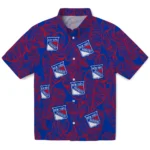 New York Rangers Hawaiian Shirt – Leaf Outline