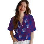 New York Rangers Hawaiian Shirt – Leaf Outline