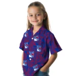New York Rangers Hawaiian Shirt – Leaf Outline