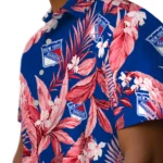 New York Rangers Hawaiian Shirt – Palm Leaves