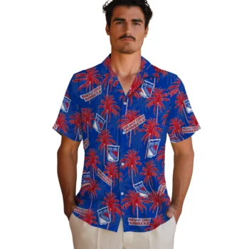 new york rangers palm grove blue hawaiian shirts fashion forward