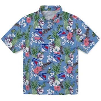 new york rangers pineapple bouquet best sky blue hawaiian shirts best selling