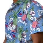 New York Rangers Hawaiian Shirt – Pineapple Bouquet