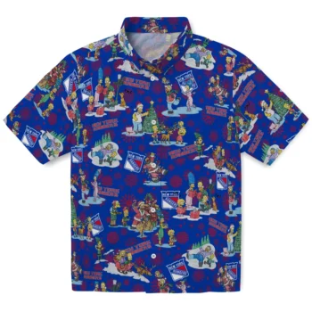 new york rangers simpsons christmas blue hawaiian shirts best selling