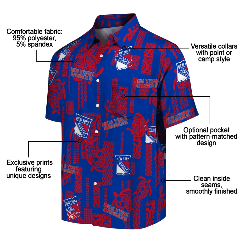 New York Rangers Hawaiian Shirt - Turtle Lines new york rangers turtle lines blue hawaiian shirts new arrival