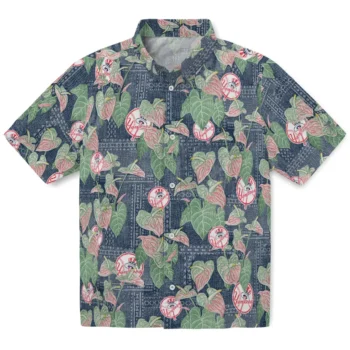 new york yankees anthurium overlay navy hawaiian shirts best selling