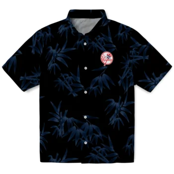 new york yankees bamboo branches navy black hawaiian shirts best selling