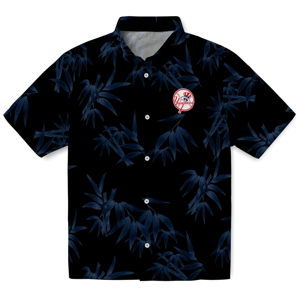 New York Yankees Hawaiian Shirt - Bamboo Branches new york yankees bamboo branches navy black hawaiian shirts best selling