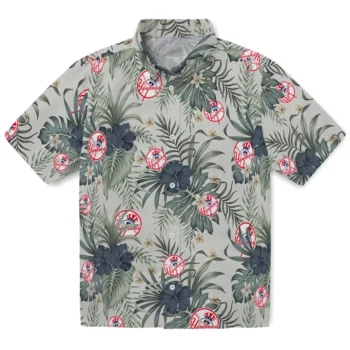 new york yankees hibiscus designs beige hawaiian shirts best selling