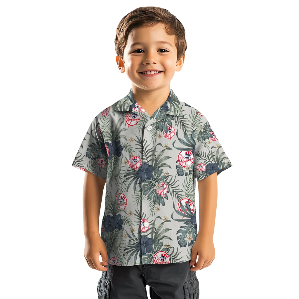 New York Yankees Hawaiian Shirt - Hibiscus Designs new york yankees hibiscus designs beige hawaiian shirts top rated