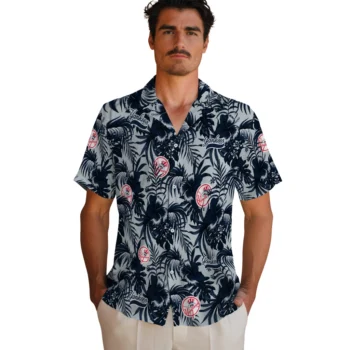 new york yankees hibiscus exotic navy hawaiian shirts fashion forward