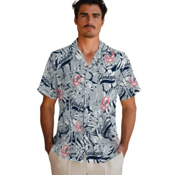 new york yankees hibiscus overlay hawaiian shirts fashion forward