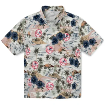 new york yankees hibiscus seaside white hawaiian shirts best selling