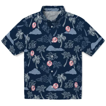 new york yankees palm and clouds navy hawaiian shirts best selling