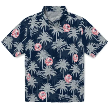 new york yankees palm grove navy hawaiian shirts best selling