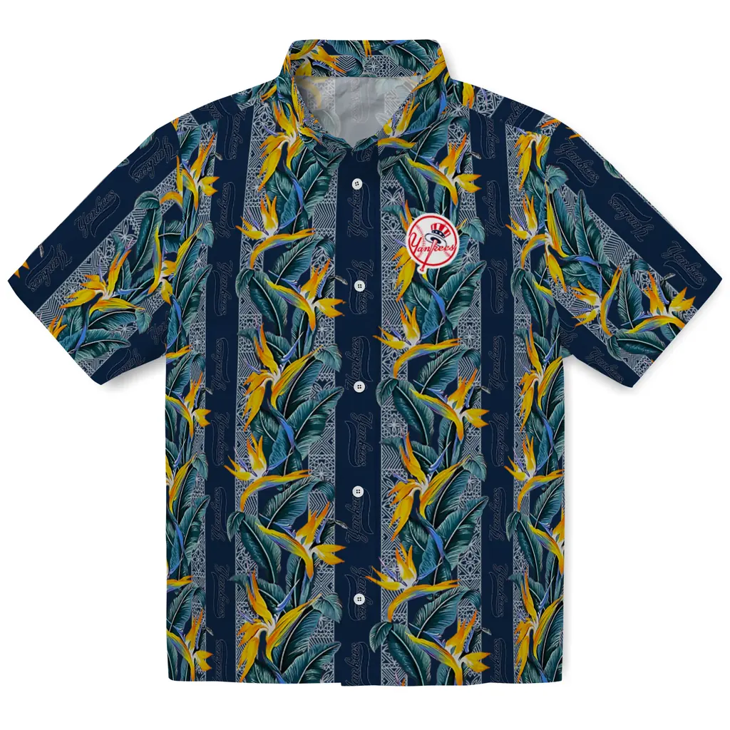 New York Yankees Hawaiian Shirt - Paradise Vines new york yankees paradise vines navy hawaiian shirts best selling