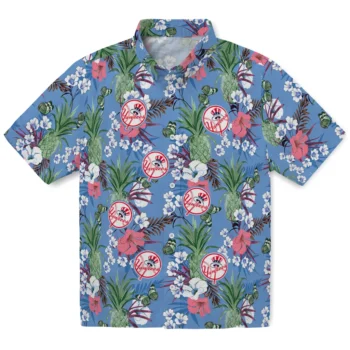 new york yankees pineapple bouquet best sky blue hawaiian shirts best selling