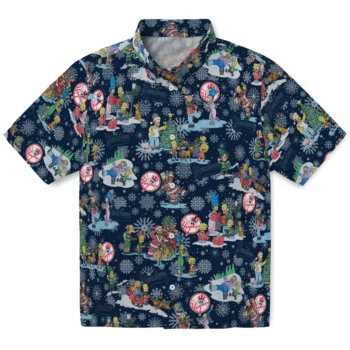 new york yankees simpsons christmas navy hawaiian shirts best selling