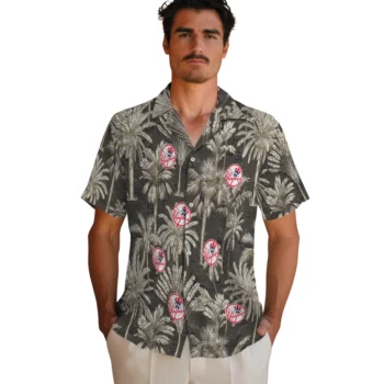 new york yankees palm shadows navy hawaiian shirts fashion forward