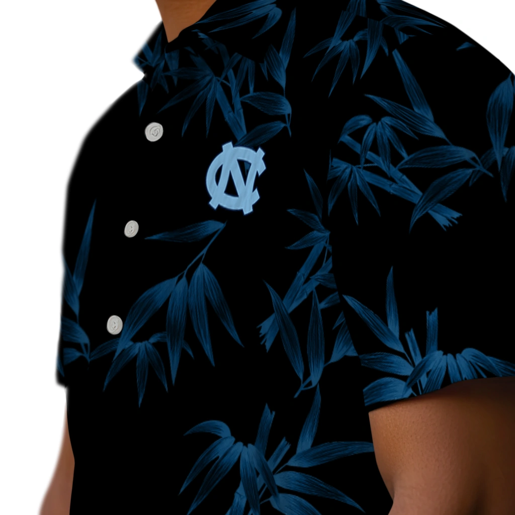 North Carolina Tar Heels Hawaiian Shirt - Bamboo Branches north carolina tar heels bamboo branches light blue black hawaiian shirts trendy