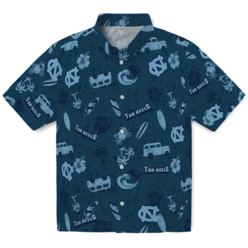 north carolina tar heels beach vibe navy hawaiian shirts best selling