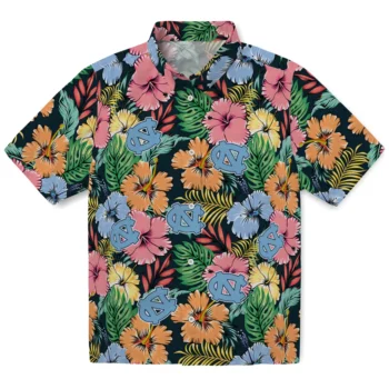 north carolina tar heels brilliant hibiscus garden hawaiian shirts best selling