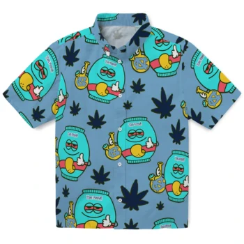 north carolina tar heels bong smile light blue hawaiian shirts best selling