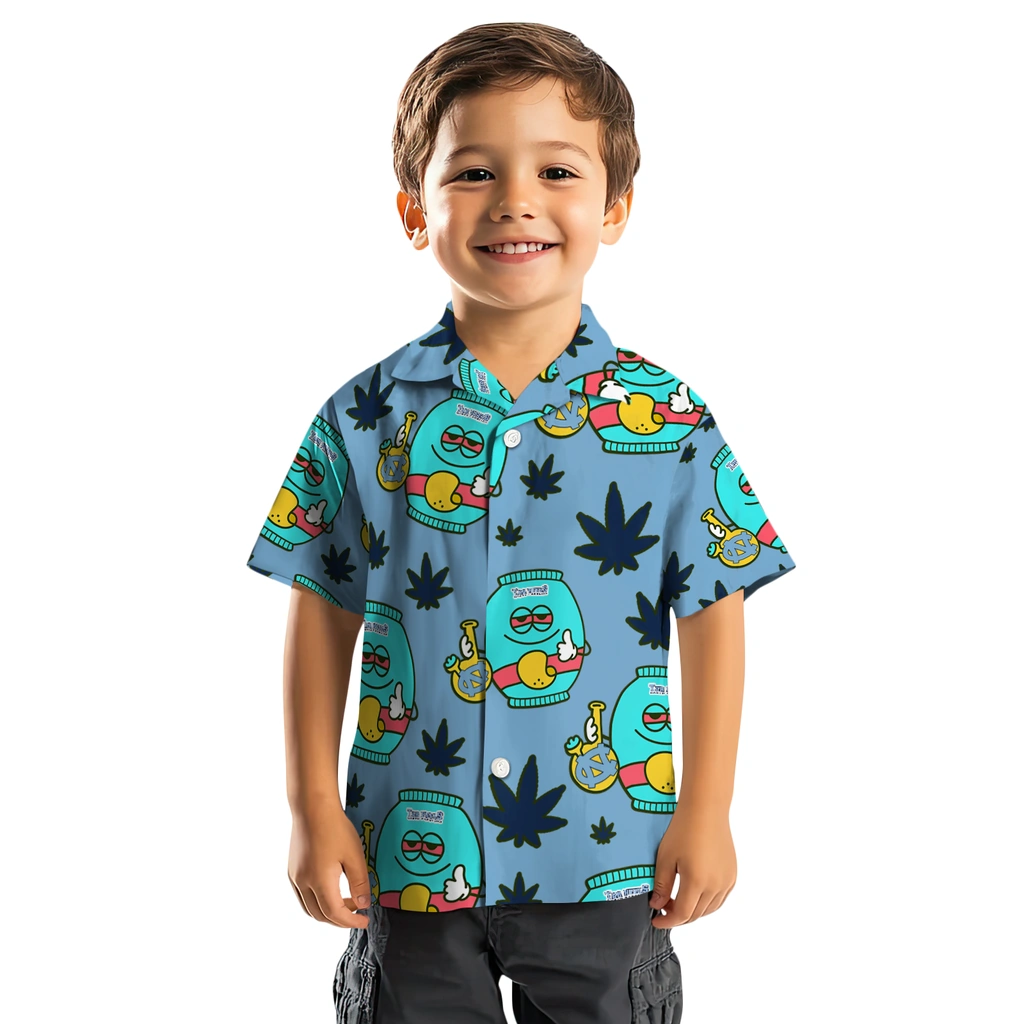 North Carolina Tar Heels Hawaiian Shirt - Chill Vibe north carolina tar heels bong smile light blue hawaiian shirts top rated
