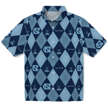 north carolina tar heels balloon plaid light blue hawaiian shirts best selling