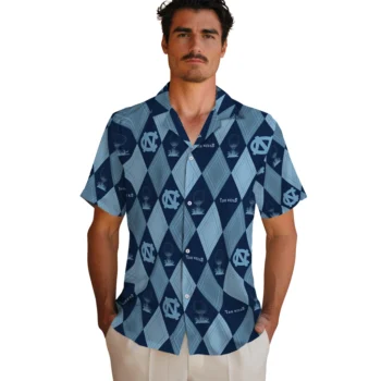 north carolina tar heels balloon plaid light blue hawaiian shirts fashion forward