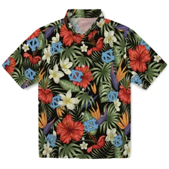 north carolina tar heels hibiscus bird hawaiian shirts best selling
