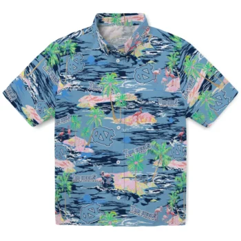 north carolina tar heels flamingo retreat light blue hawaiian shirts best selling
