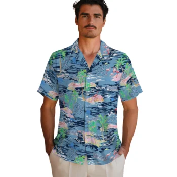 north carolina tar heels flamingo retreat light blue hawaiian shirts fashion forward