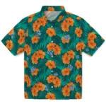 North Carolina Tar Heels Hawaiian Shirt – Hibiscus and Palm Leaves