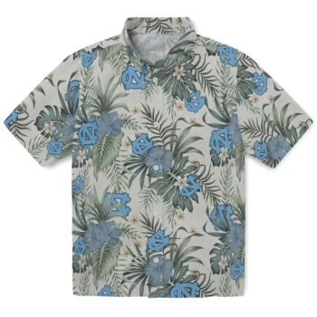 north carolina tar heels hibiscus designs beige hawaiian shirts best selling