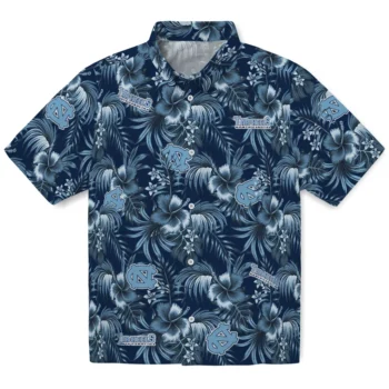 north carolina tar heels hibiscus exotic light blue hawaiian shirts best selling