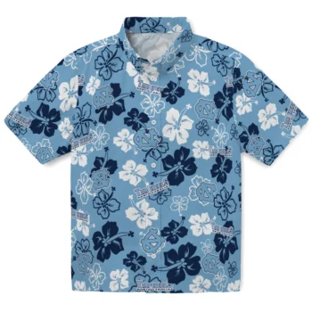 north carolina tar heels hibiscus bloom light blue hawaiian shirts best selling