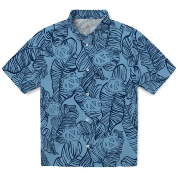 north carolina tar heels leaf outline light blue hawaiian shirts best selling