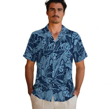 north carolina tar heels monstera layer light blue hawaiian shirts fashion forward